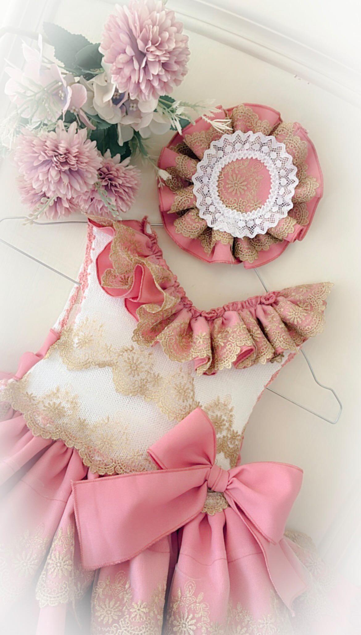 Ela Confeccion SS26 Girls Handmade Dress, Knickers & Hairpiece Set - (Made to order)