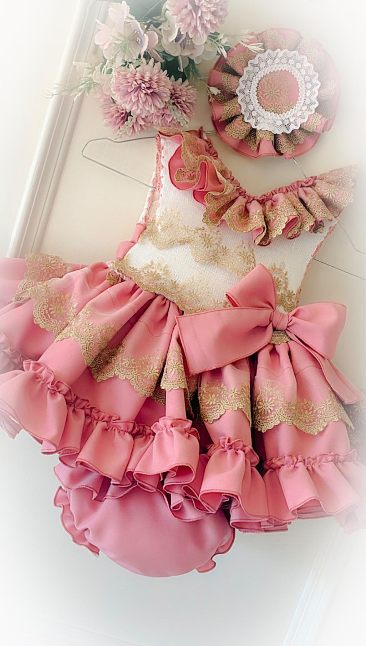 Ela Confeccion SS26 Girls Handmade Dress, Knickers & Hairpiece Set - (Made to order)