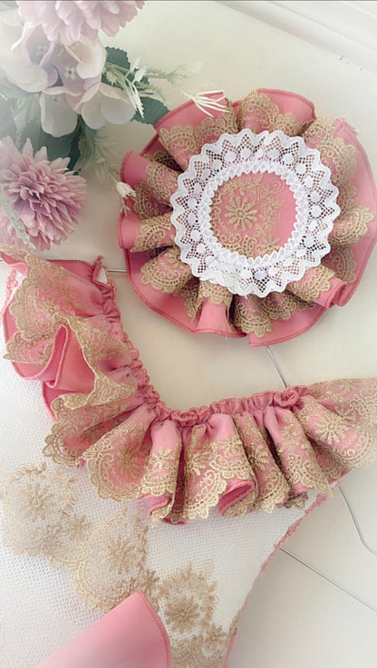 Ela Confeccion SS26 Girls Handmade Dress, Knickers & Hairpiece Set - (Made to order)