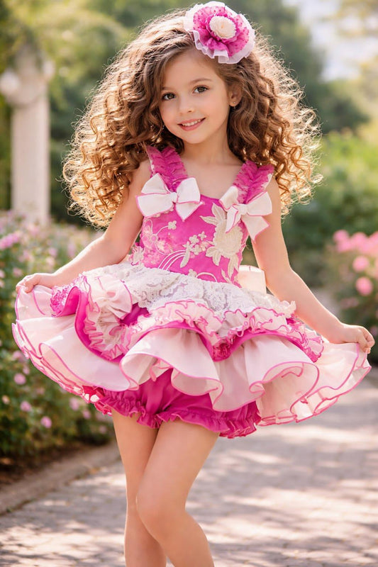 Girls Colette Handmade Dress, Knickers & Hairpiece Set - Ela Confeccion SS26 (Made to order)