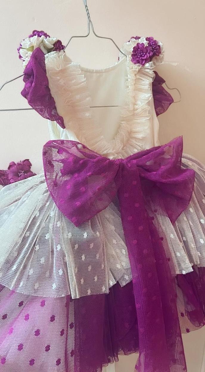 'Anne' Girls Handmade Dress, Knickers & Hairpiece Set - Ela Confeccion SS26 (Made to order)