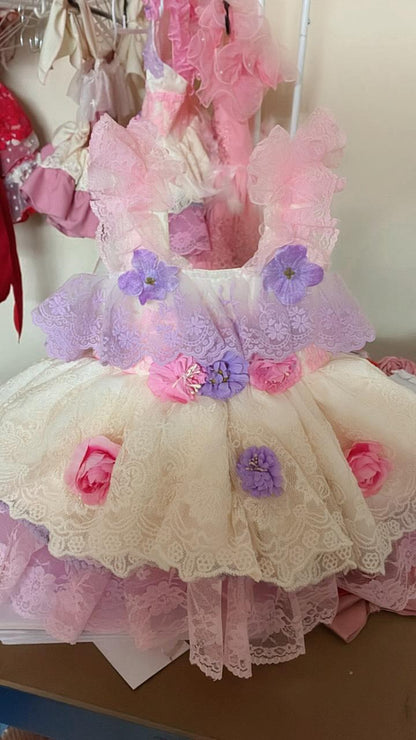 Girls Eloise Handmade Dress, Knickers & Hairpiece Set - Ela Confeccion SS26 (Made to order)