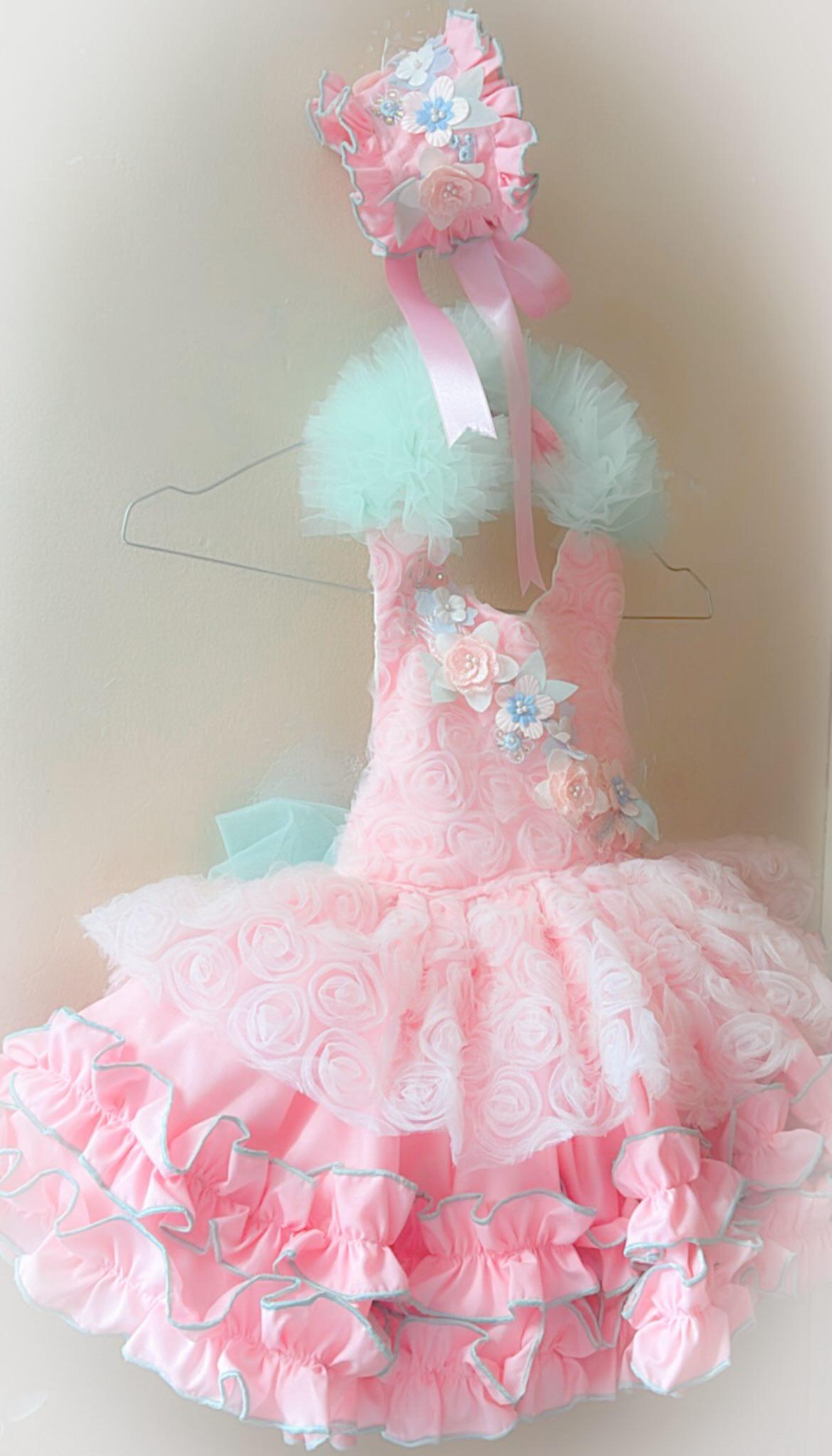 Girls Rosetta Handmade Dress, Knickers & Hairpiece Set - Ela Confeccion SS26 (Made to order)