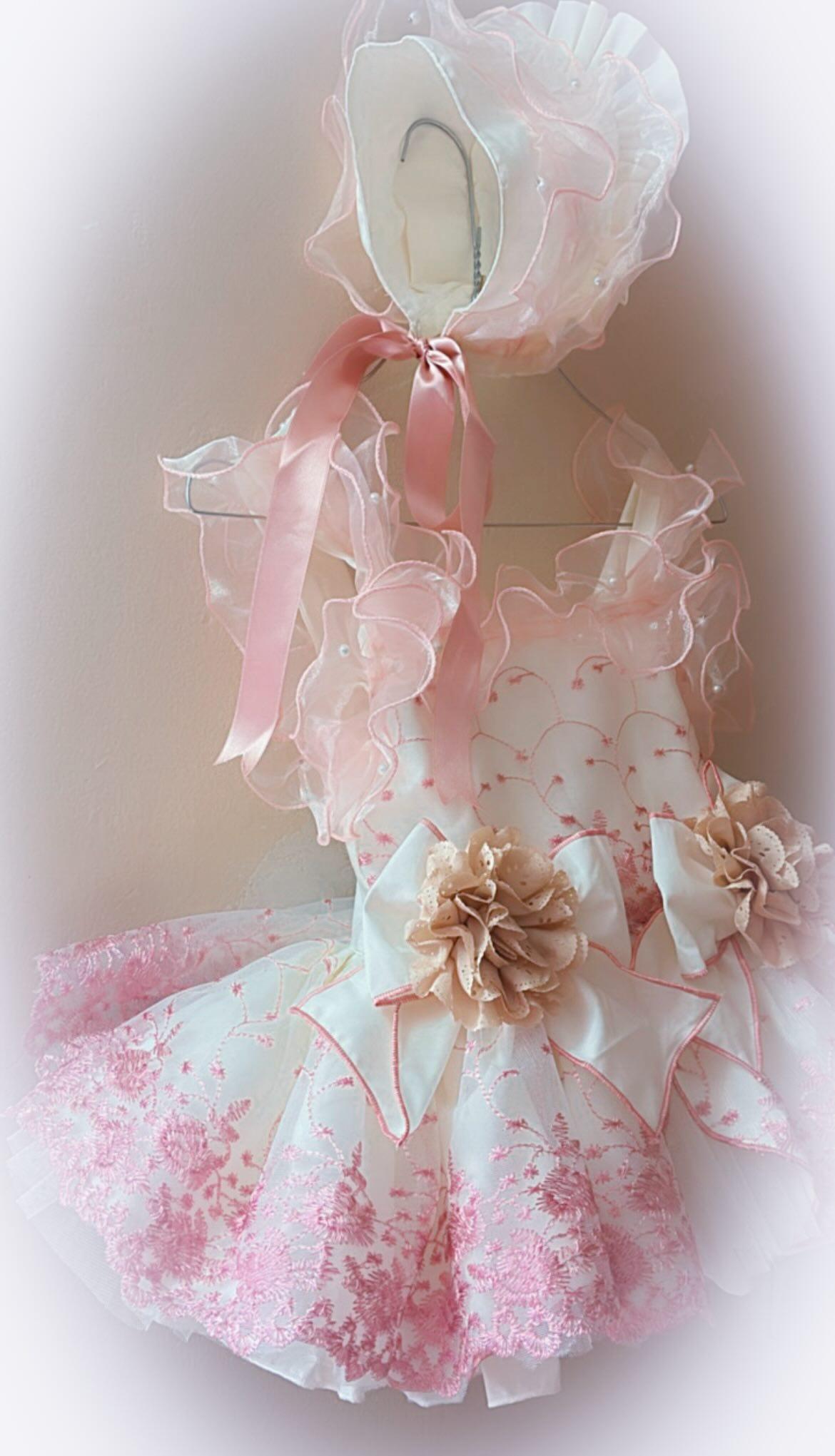 Girls Rosabella Handmade Dress, Knickers & Hairpiece Set - Ela Confeccion SS26 (Made to order)