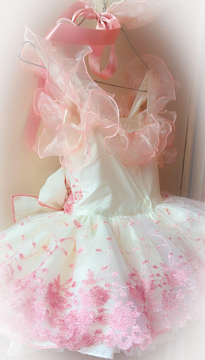 Girls Rosabella Handmade Dress, Knickers & Hairpiece Set - Ela Confeccion SS26 (Made to order)