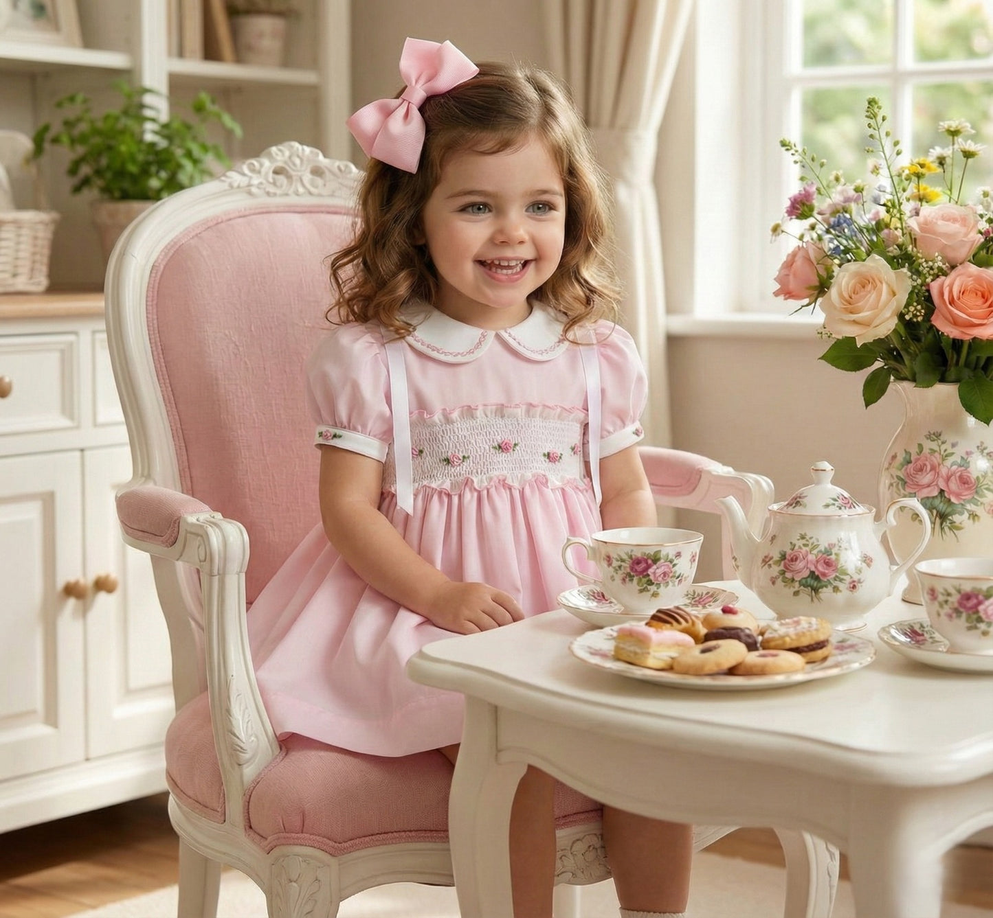 Pink Smocked Sonata Dress SS26 (Made to order)