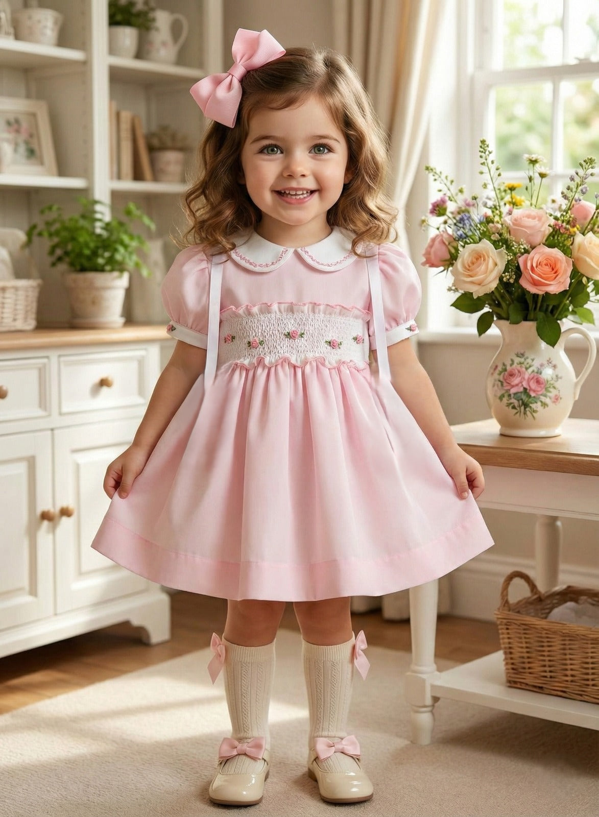 Pink Smocked Sonata Dress SS26 (Made to order)