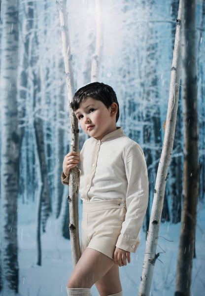 Ela Handmade Boys Winter Whisper Shirt & Short Set AW26  - (Made to order)