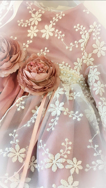 Ela Handmade Carolina Dress, Knickers & Bonnet or Hairclip Set AW26  - (Made to order)