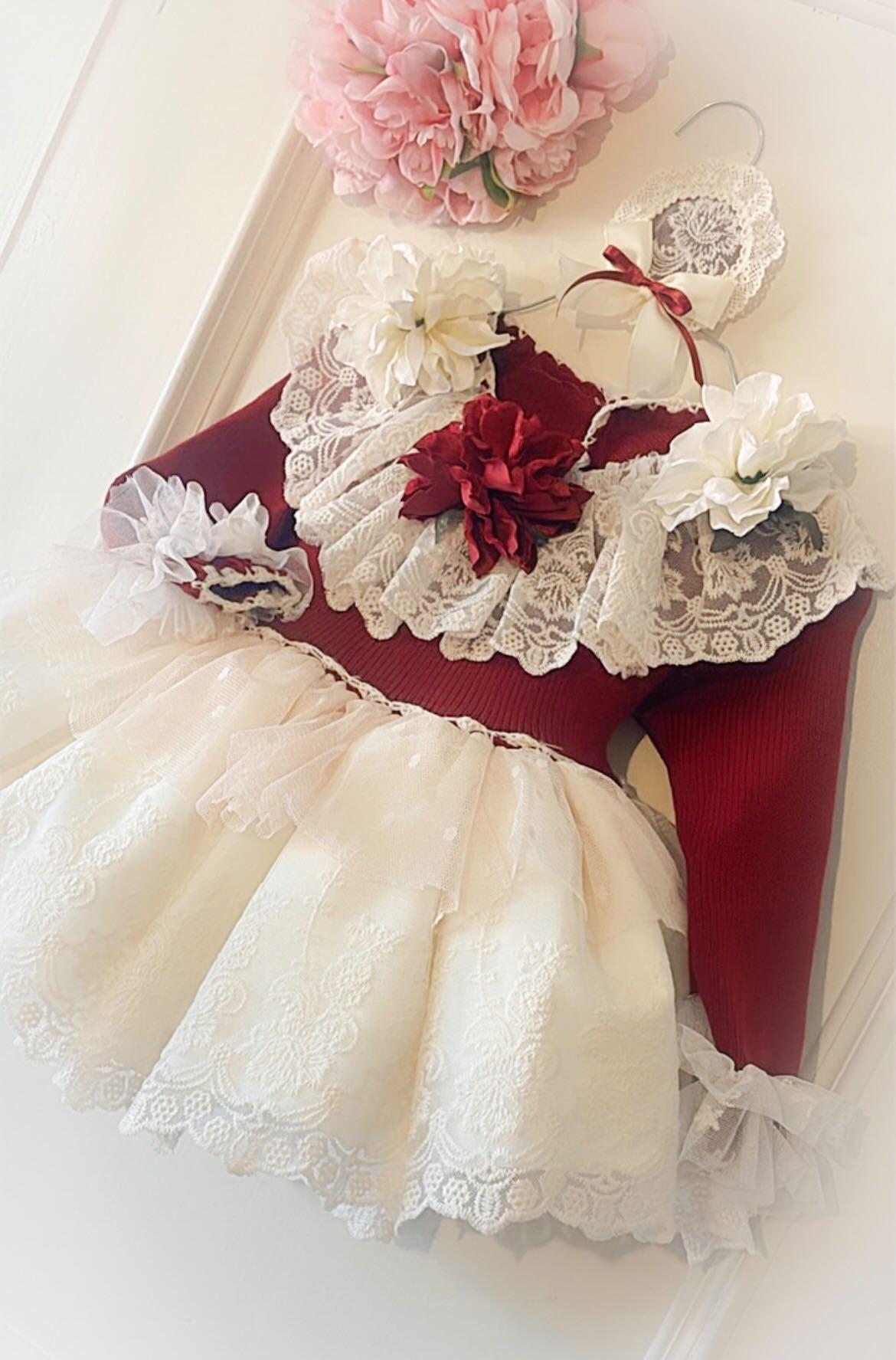 Ela Handmade Victoria Dress, Knickers & Bonnet or Hairclip Set AW26  - (Made to order)