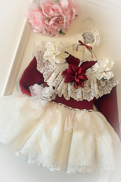 Ela Handmade Victoria Dress, Knickers & Bonnet or Hairclip Set AW26  - (Made to order)