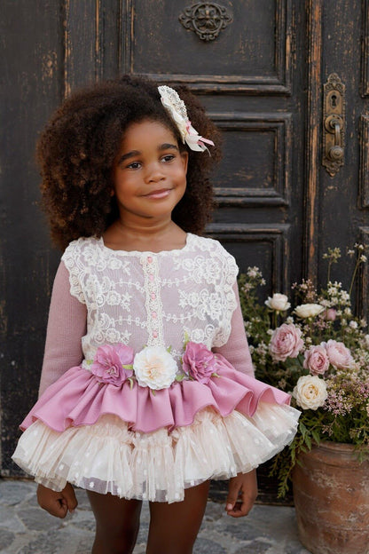 Ela Handmade Pink Dress, Knickers & Bonnet or Hairclip Set AW26  - (Made to order)
