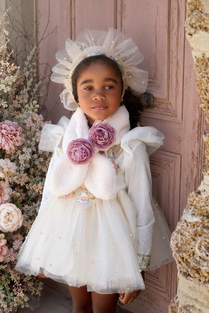 Ela Handmade Winter Whisper Dress, Knickers & Bonnet or Hairclip Set AW26  - (Made to order)