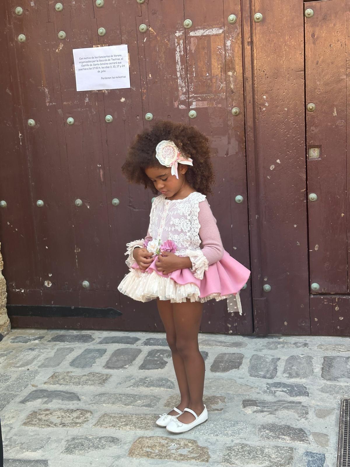 Ela Handmade Pink Dress, Knickers & Bonnet or Hairclip Set AW26  - (Made to order)