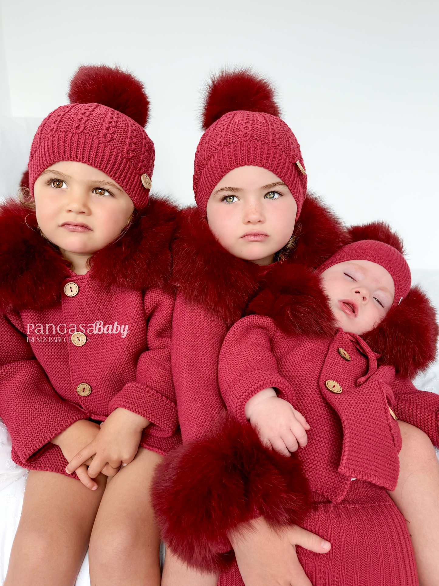 Pangasa Baby Luxury Fur Jacket Garnet Red - Preorder