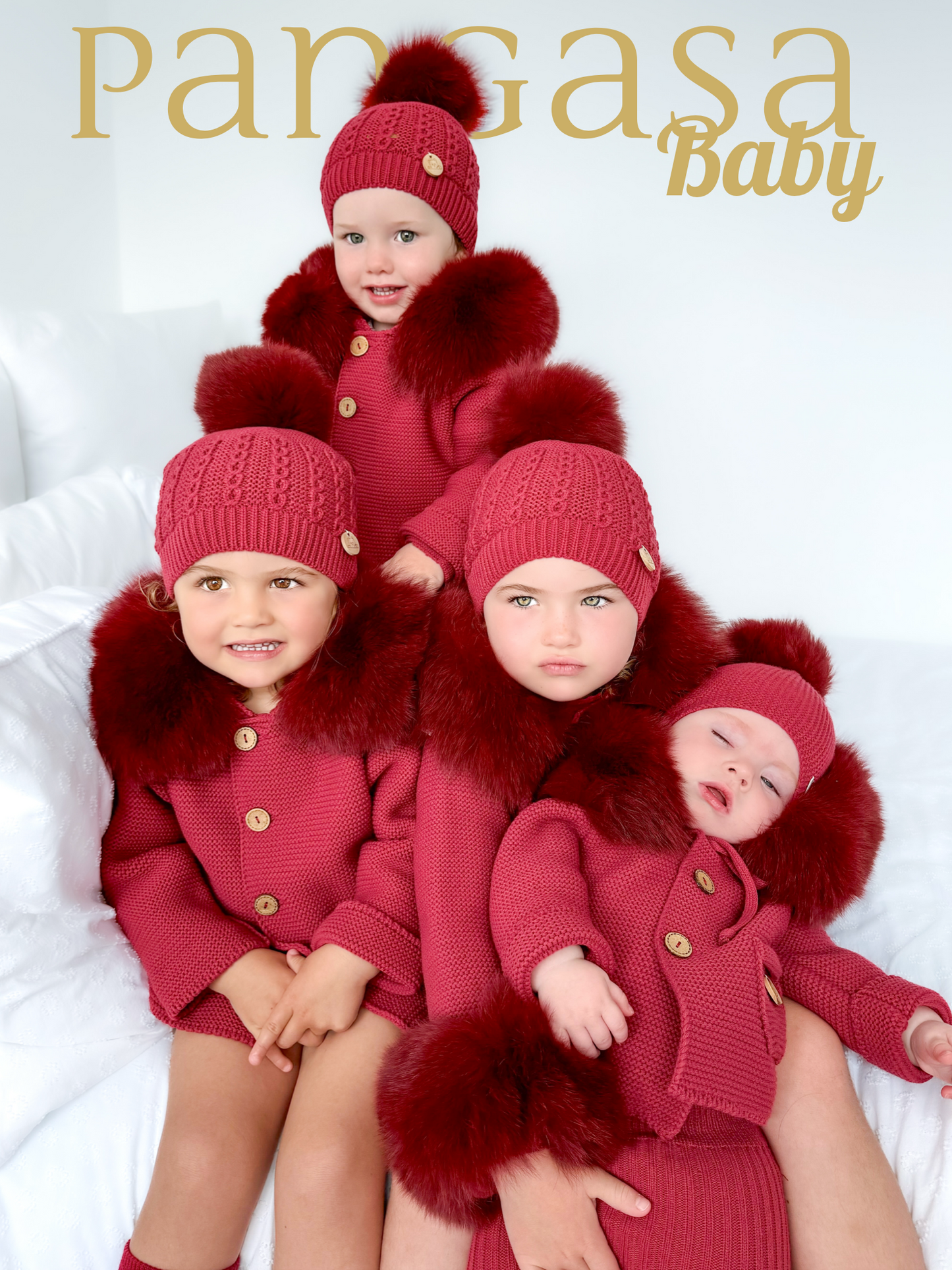 Pangasa Baby Luxury Fur Jacket Garnet Red - Preorder