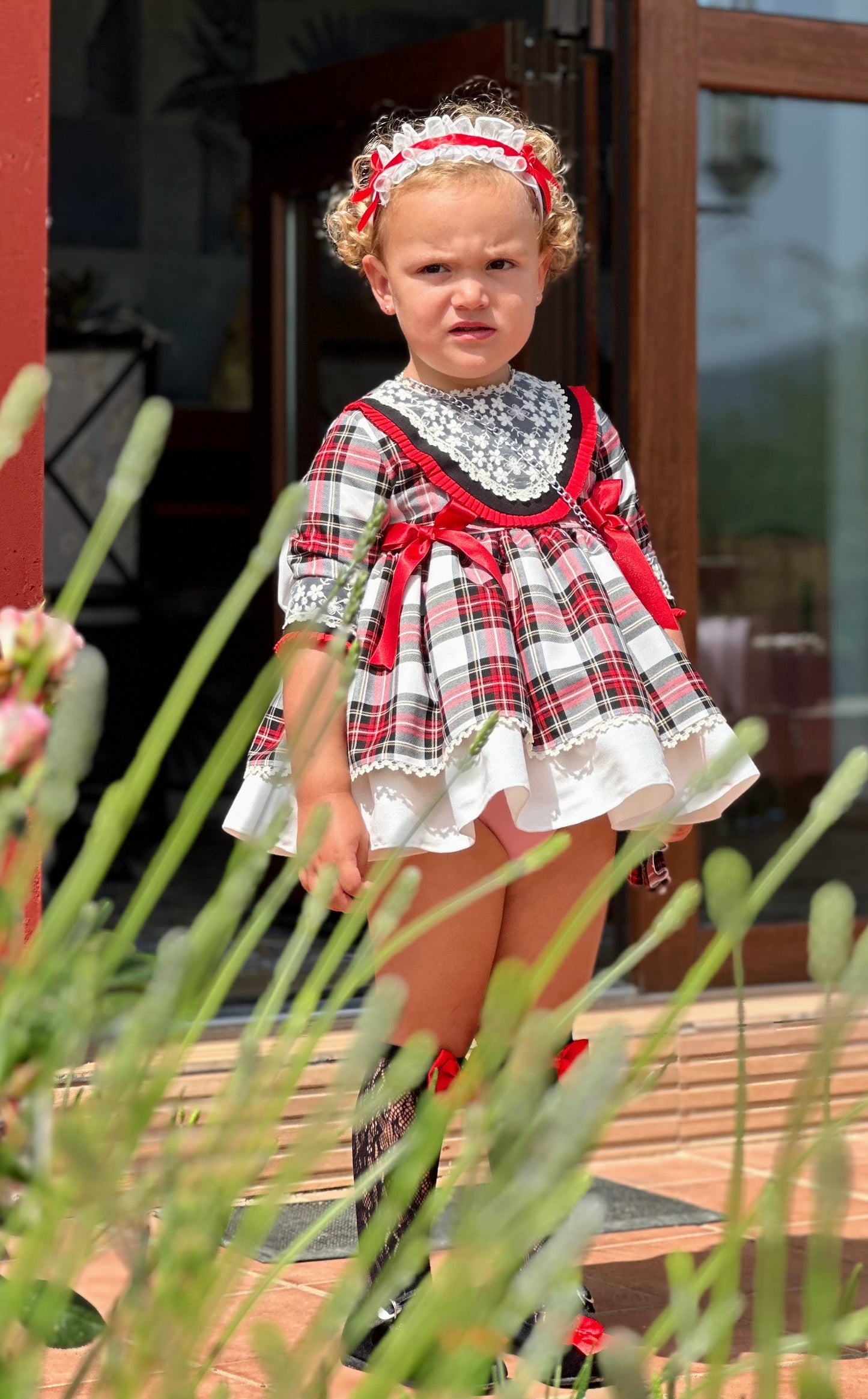 Girls Tartan Checked Dress AW (Made to order)