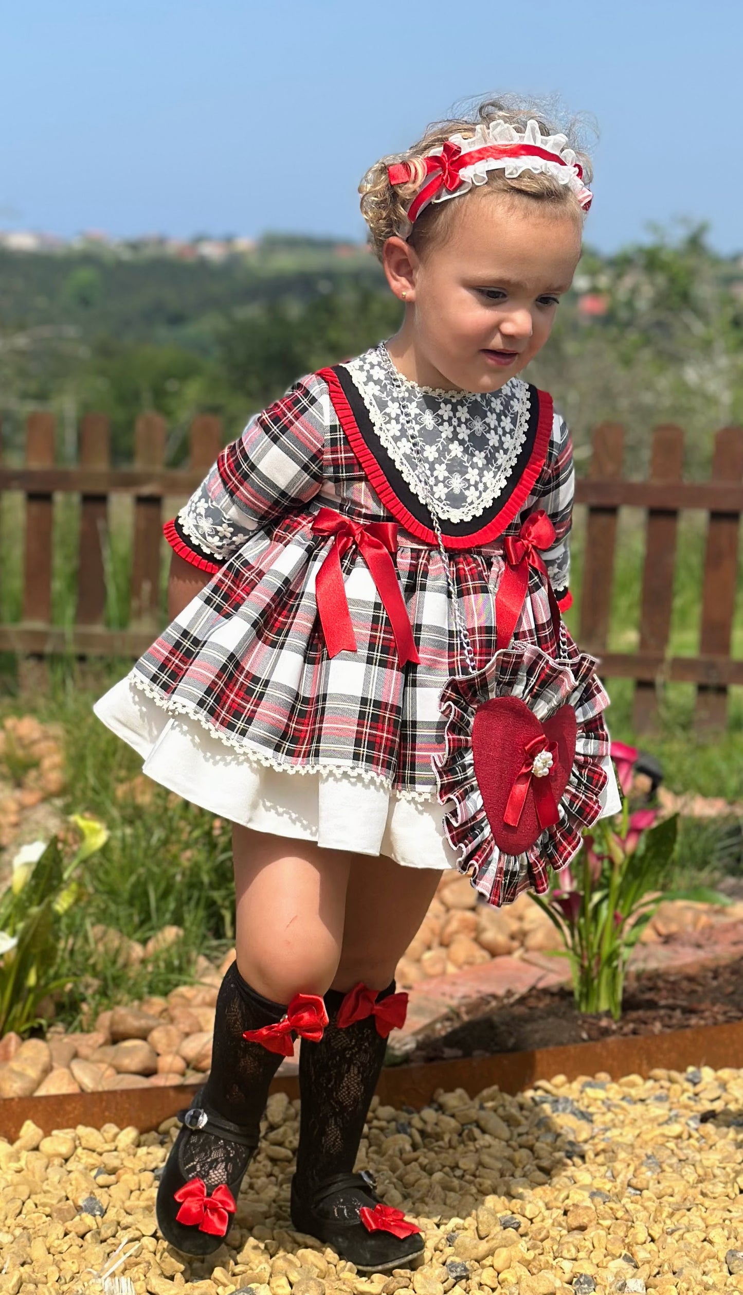 Girls Tartan Checked Dress AW (Made to order)