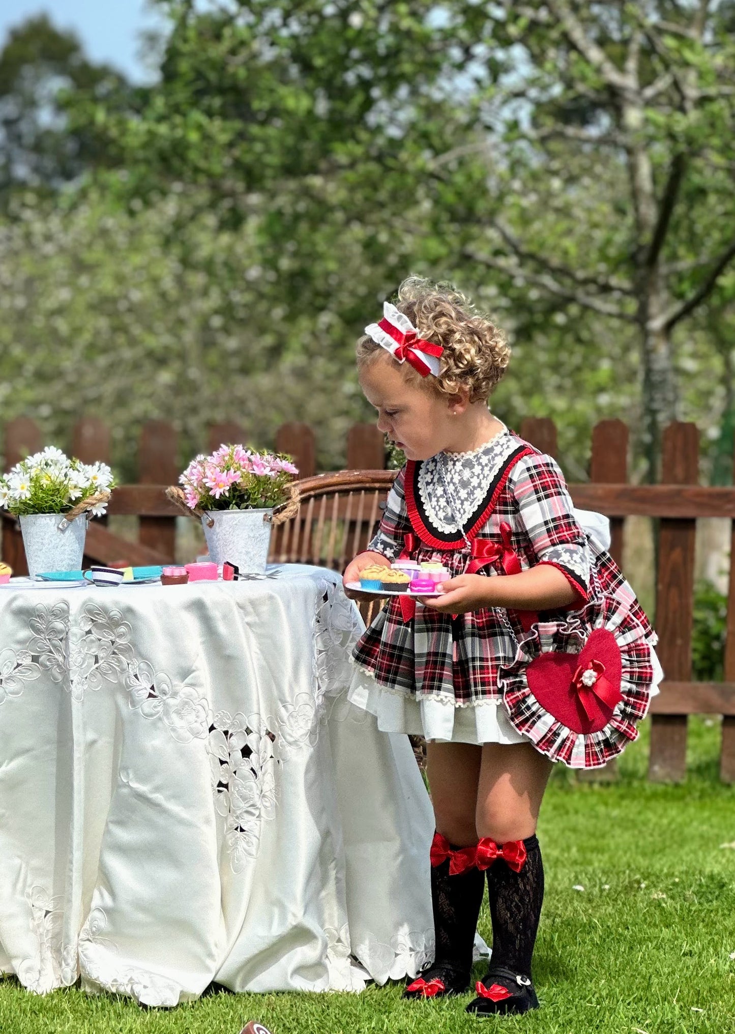 Girls Tartan Checked Dress AW (Made to order)