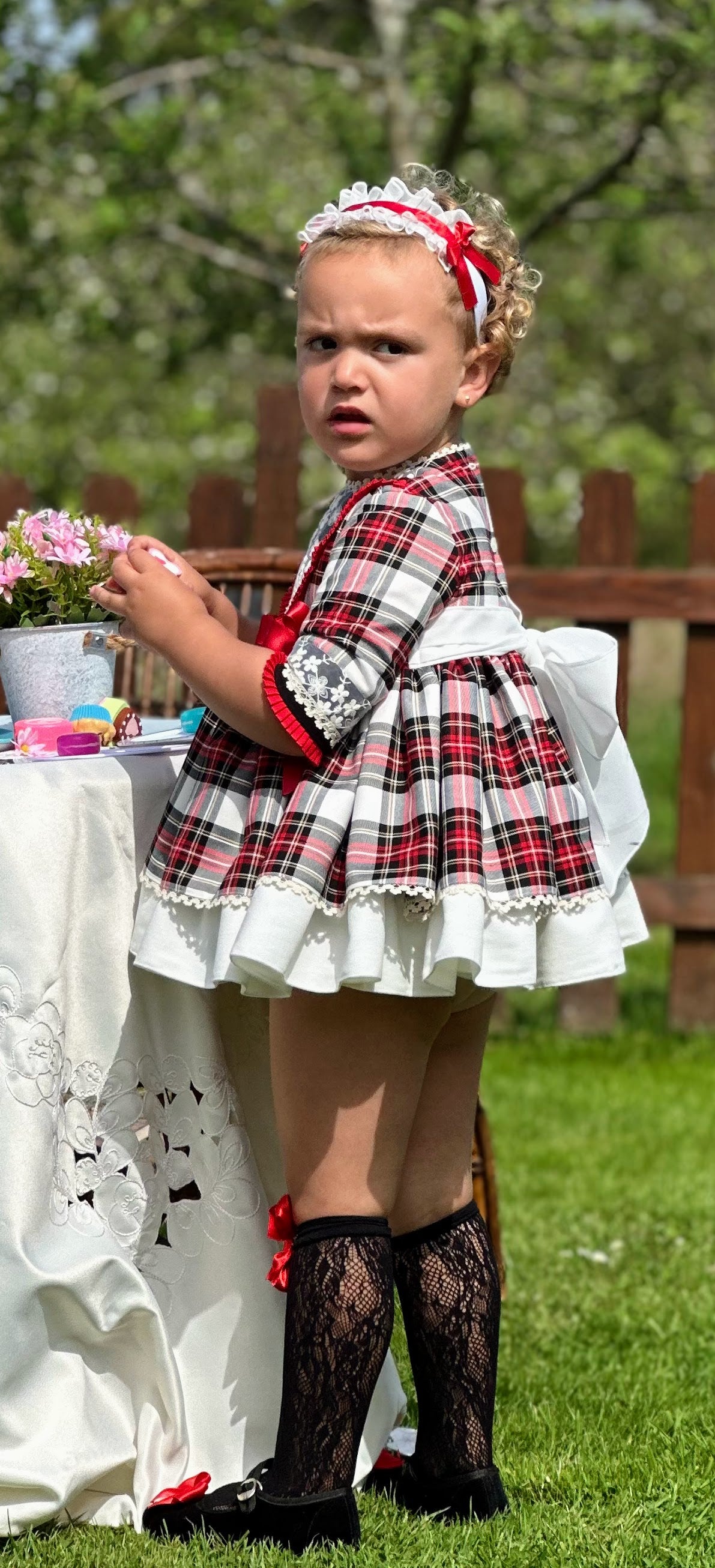 Girls Tartan Checked Dress AW (Made to order)