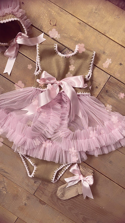 Ela Confeccion Camel Tulle 3 Piece Set - (Made To Order)