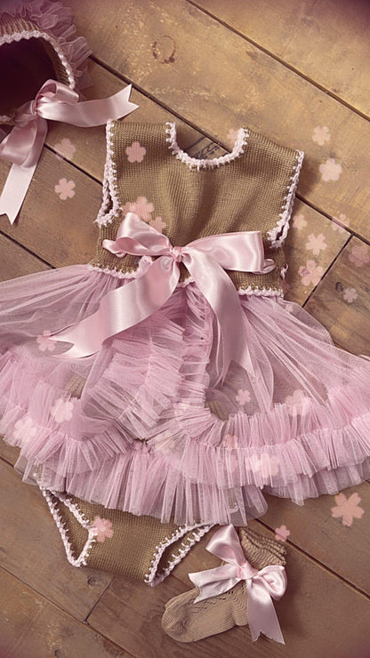 Ela Confeccion Camel Tulle 3 Piece Set - (Made To Order)