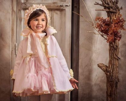Ela Confeccion Ballerina Girls Pink Tulle Dress, Knickers & bonnet - in stock