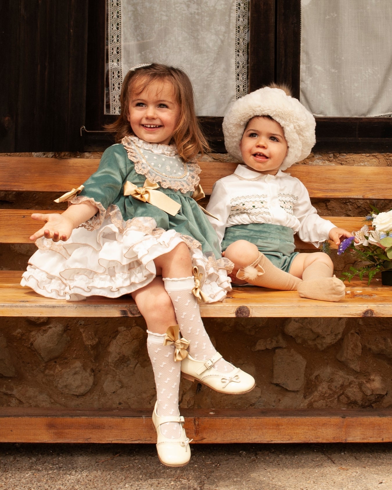 Sonata Boys Teal Smocked Shirt & Shorts Set AW (Made to order)
