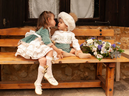 Sonata Boys Teal Smocked Shirt & Shorts Set AW (Made to order)