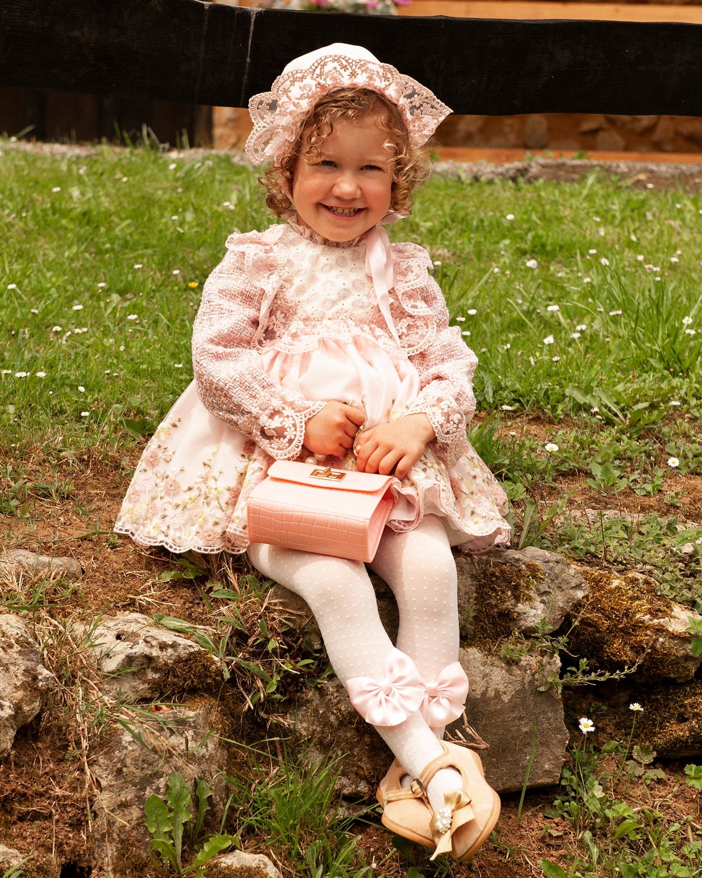 Sonata Pink Flower Dress AW (Made to order)