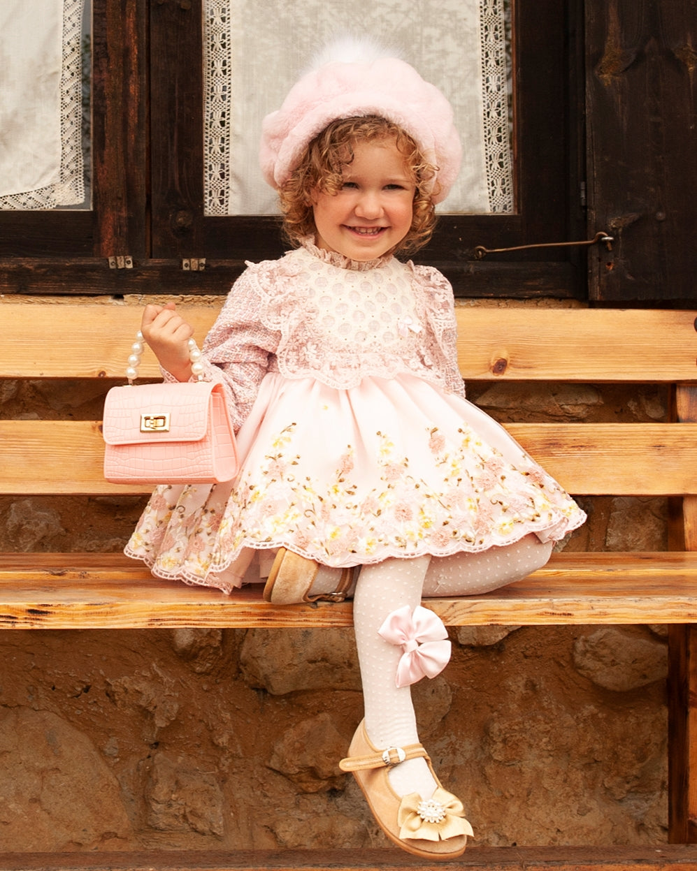 Sonata Pink Flower Dress AW (Made to order)