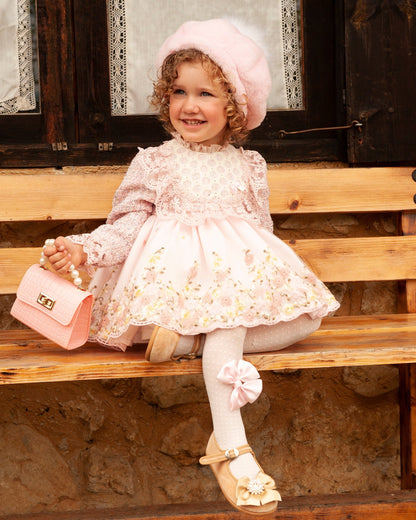 Sonata Pink Flower Dress AW (Made to order)
