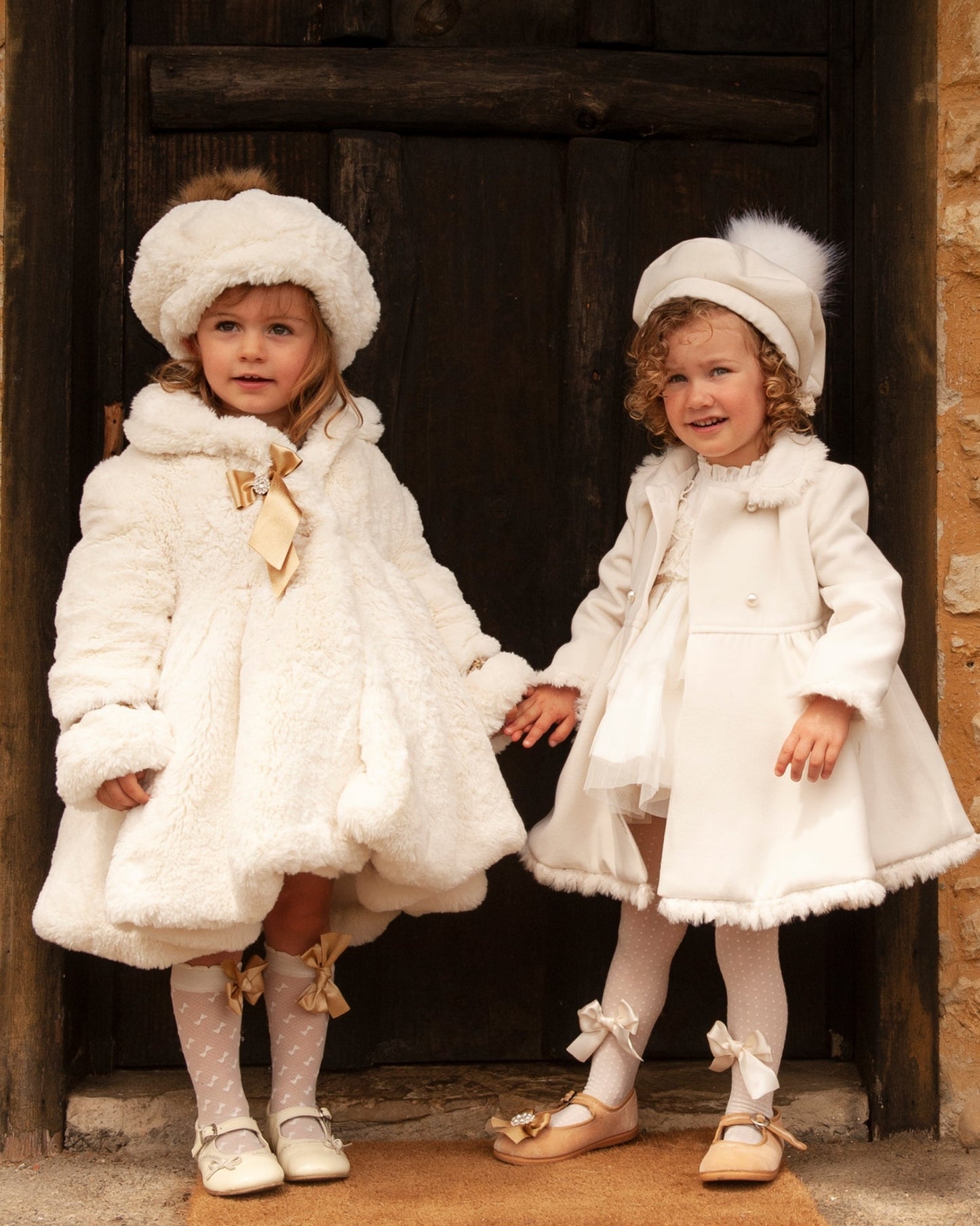 Sonata Luxurious Girls Handmade Cream Coat - AW (Made to order)