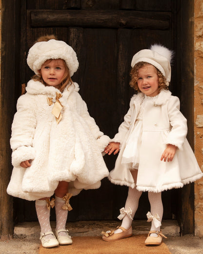 Sonata Girls Cream Heart Pocket Coat AW (Made to order)