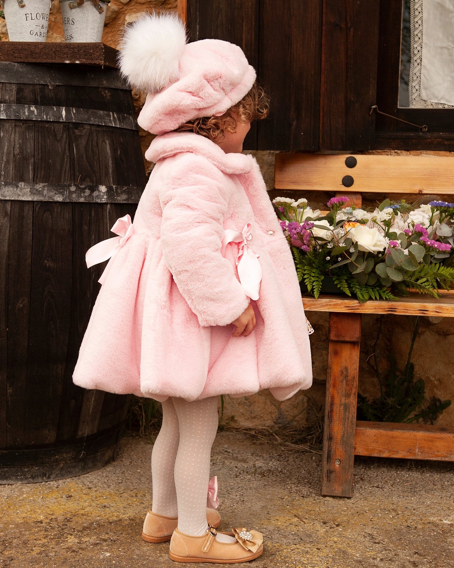 Pink Soft Fur Girls Handmade Sonata Coat AW (Made To Order)