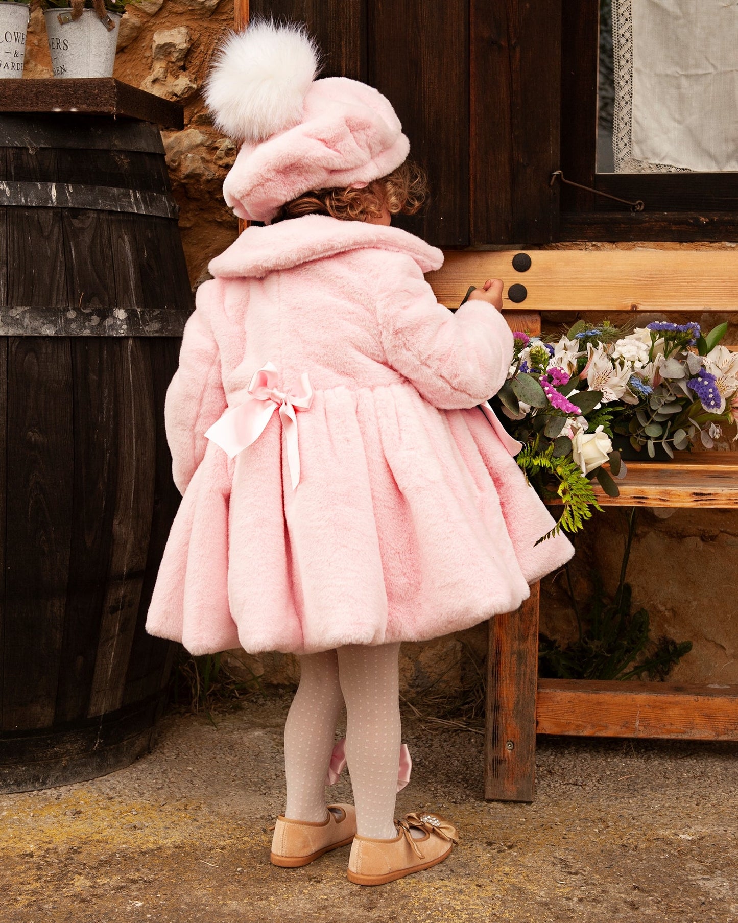 Pink Soft Fur Girls Handmade Sonata Coat AW (Made To Order)