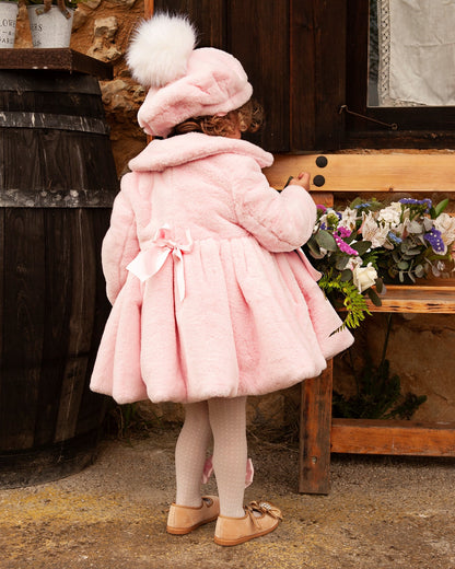 Pink Soft Fur Girls Handmade Sonata Coat AW (Made To Order)