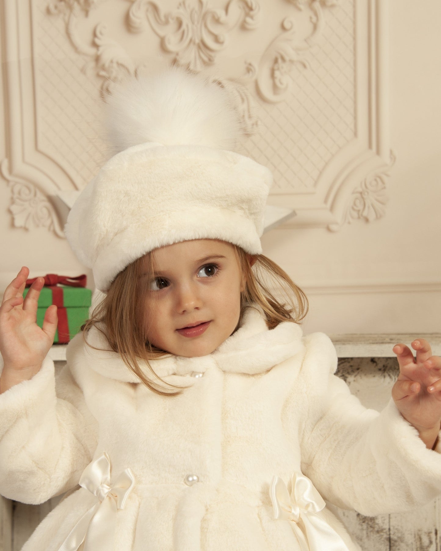Sonata Girls Cream Fur Coat AW (Made To Order)