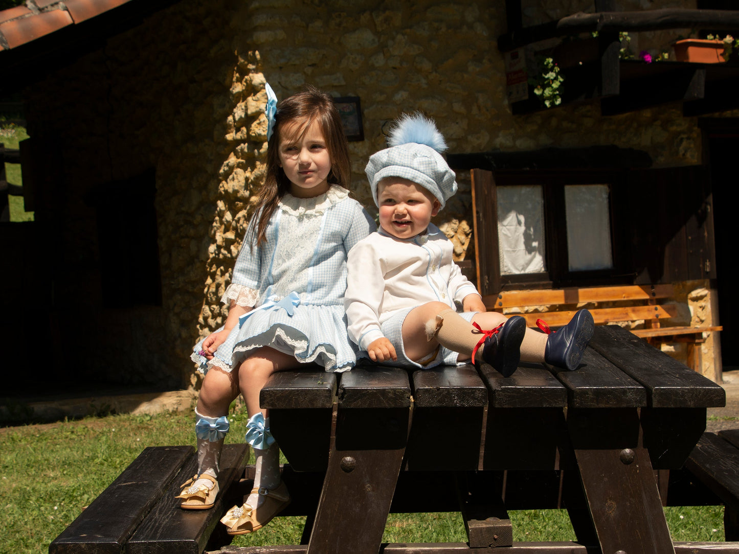 Sonata Boys Blue Handmade Shirt And Shorts Set AW (Made to order)