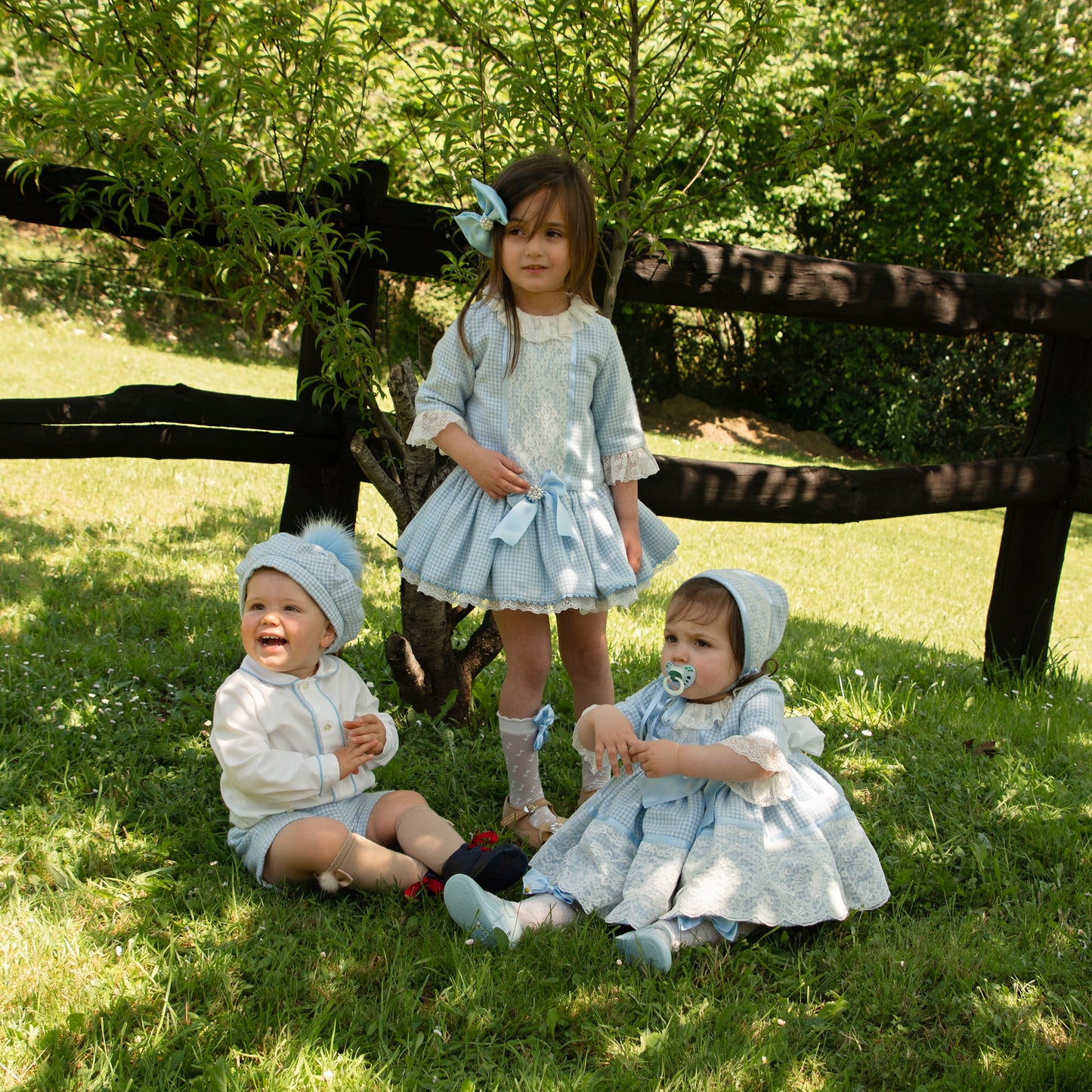 Sonata Boys Blue Handmade Shirt And Shorts Set AW (Made to order)