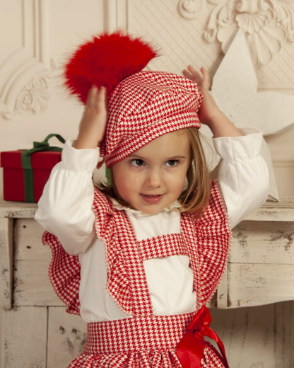 Sonata Girls Red Checked H-Bar Dress & Blouse Set AW (Made to order)
