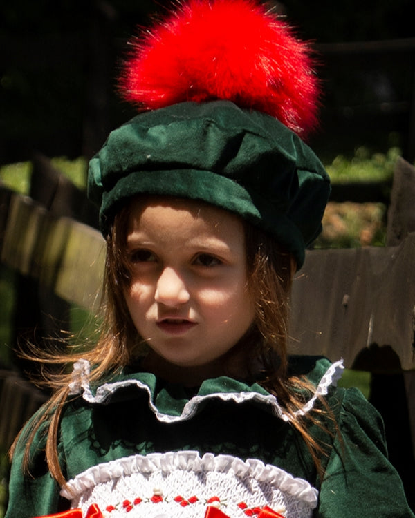 Sonata Bottle Green Pearl Smocked Dress (In Stock)