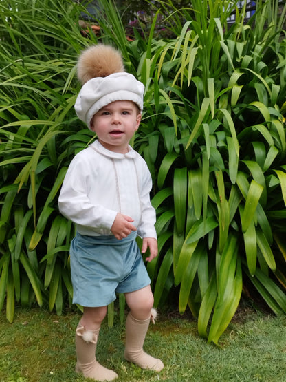 Sonata Boys Shirt And Teal Shorts Set AW (Made to order)