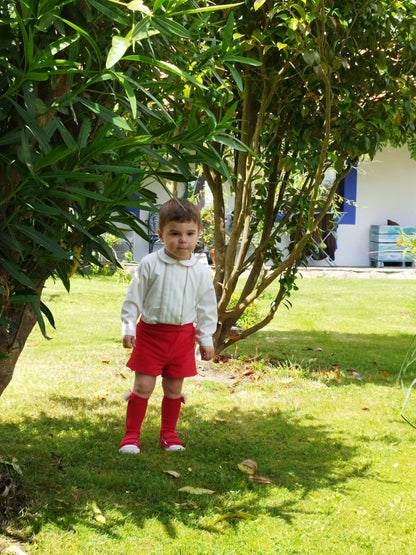 Sonata Boys Shirt And Red Shorts Set AW (Made to order)