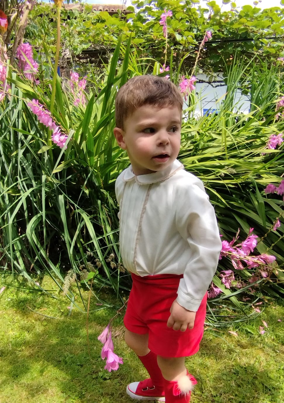 Sonata Boys Shirt And Red Shorts Set AW (Made to order)