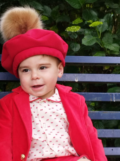 Sonata Boys Red Plumetti Shirt & Shorts Set AW (Made to order)