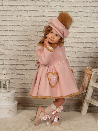 Sonata Girls Pink Heart Pocket Coat AW (Made to order)