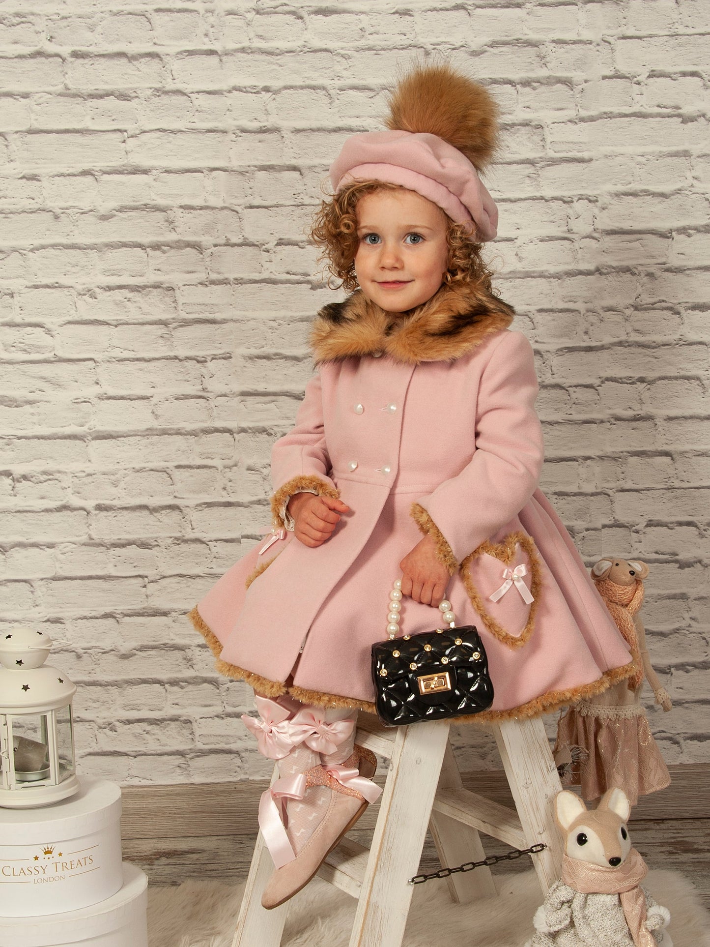 Sonata Girls Pink Heart Pocket Coat AW (Made to order)