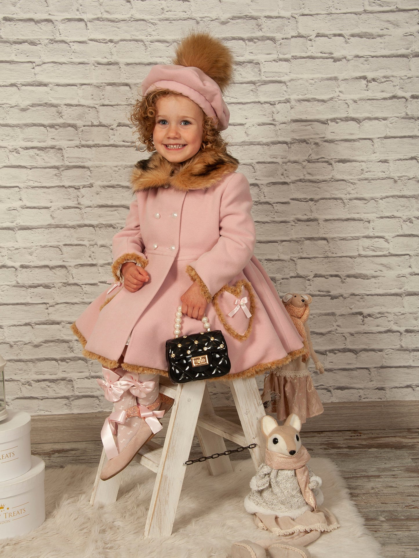 Sonata Girls Pink Heart Pocket Coat AW (Made to order)