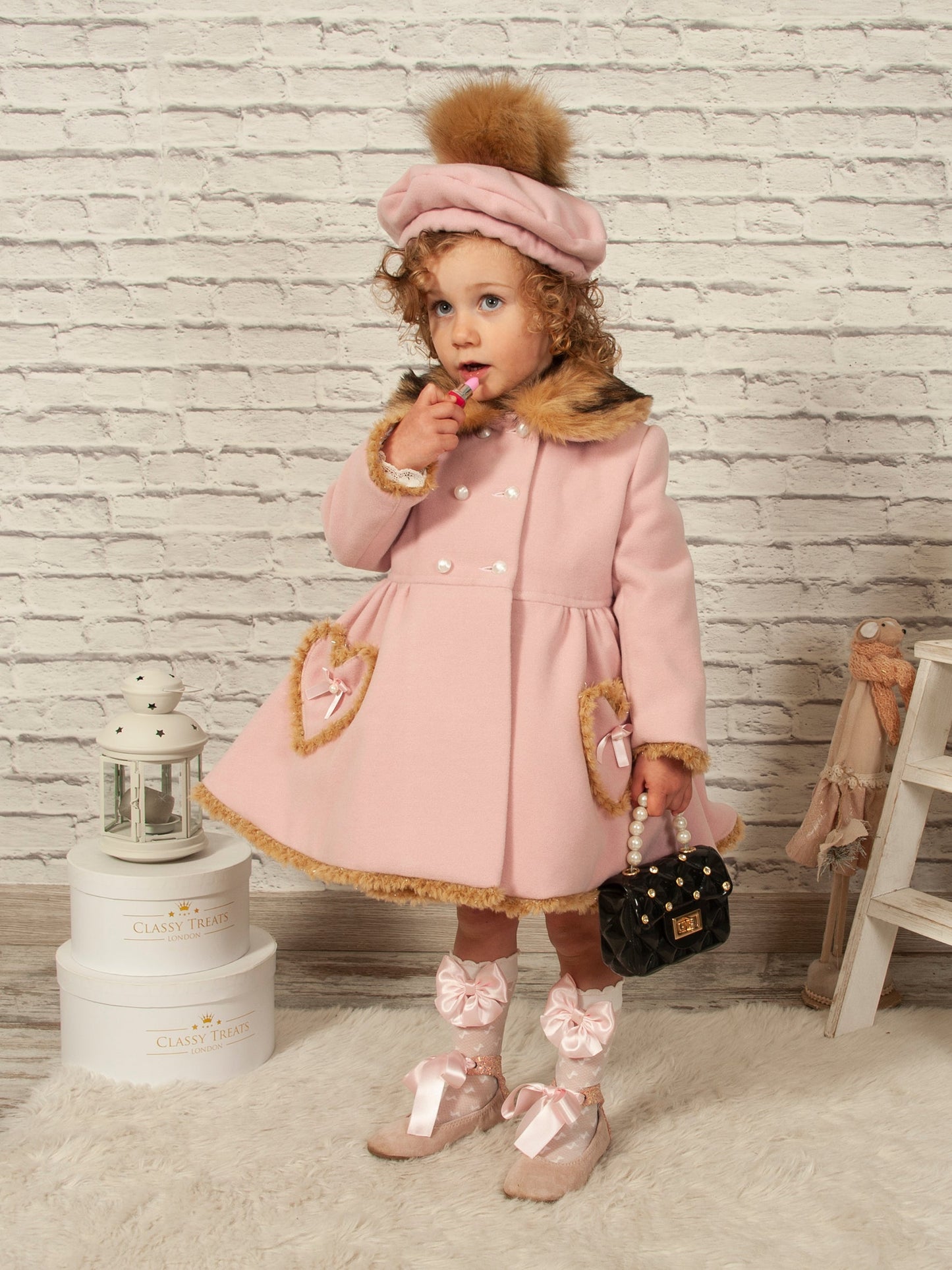 Sonata Girls Pink Heart Pocket Coat AW (Made to order)